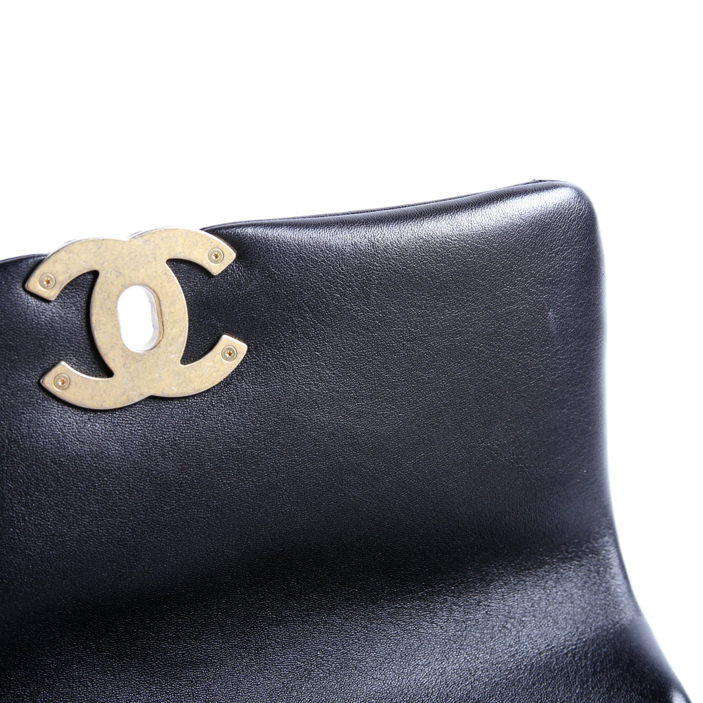 Quilted Goatskin 19 Medium Flap RFID Black