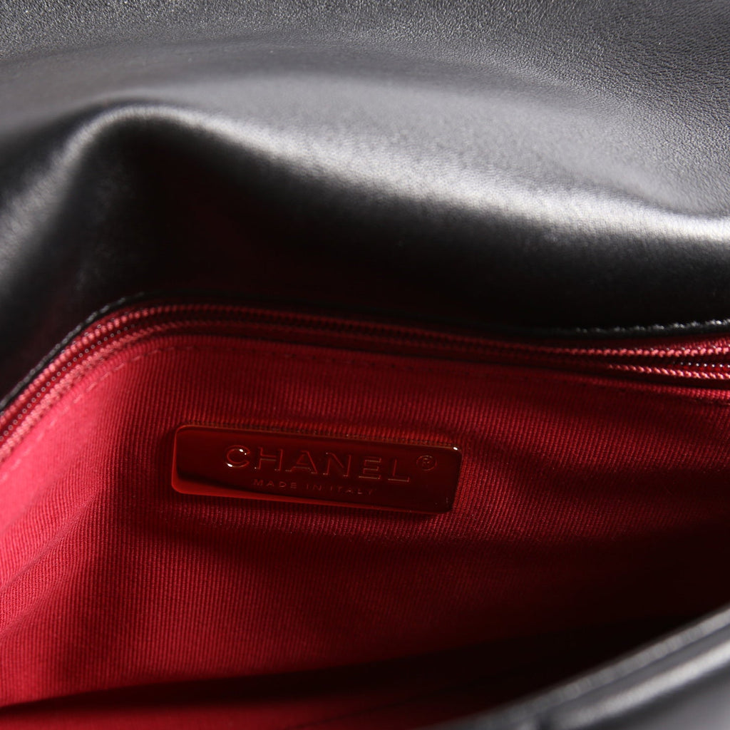 Quilted Goatskin 19 Medium Flap RFID Black