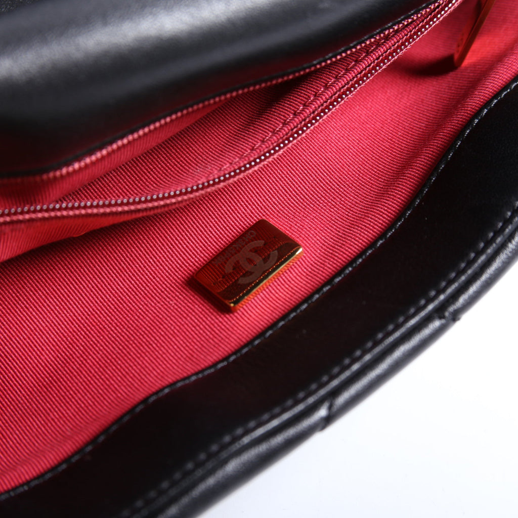 Quilted Goatskin 19 Medium Flap RFID Black