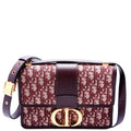 Dior 30 Montaigne Oblique Flap Bag Burgundy