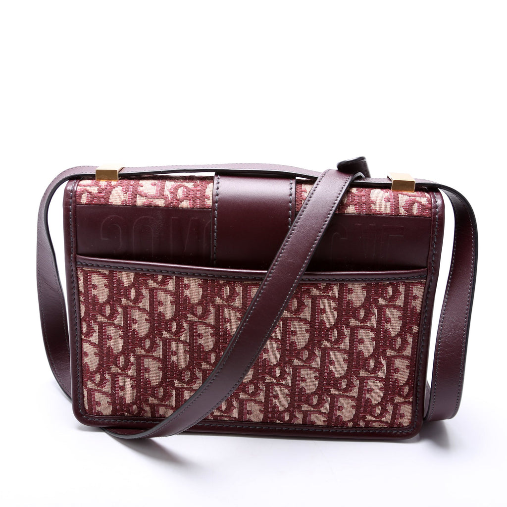 Dior 30 Montaigne Oblique Flap Bag Burgundy