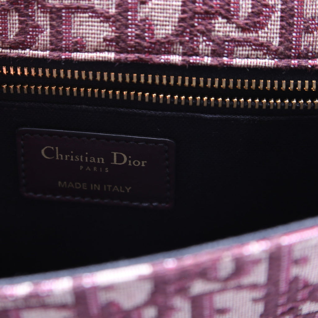 Dior 30 Montaigne Oblique Flap Bag Burgundy