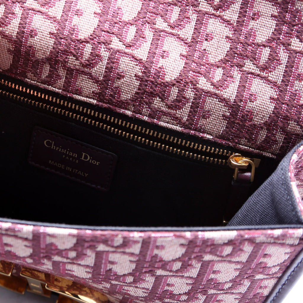 Dior 30 Montaigne Oblique Flap Bag Burgundy