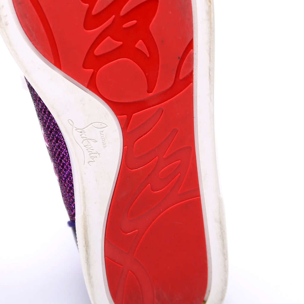 Louis Orlato Flat Lame/Rhinestone Sneakers Size 39.5 Purple