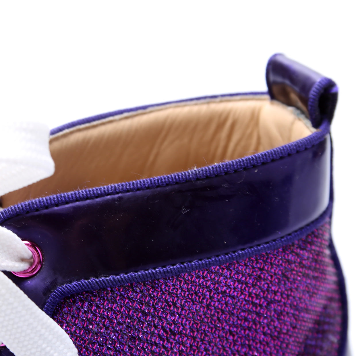 Louis Orlato Flat Lame/Rhinestone Sneakers Size 39.5 Purple