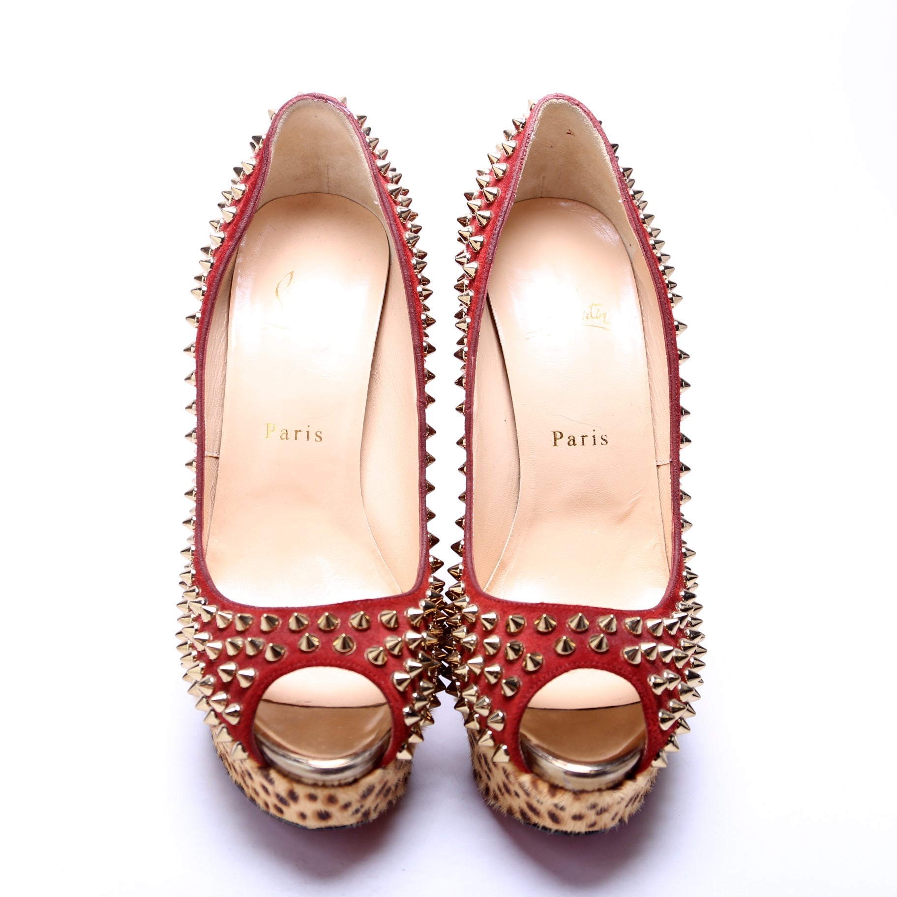 Lady Peep Spikes 150MM Suede/Pony Hair Size 39.5