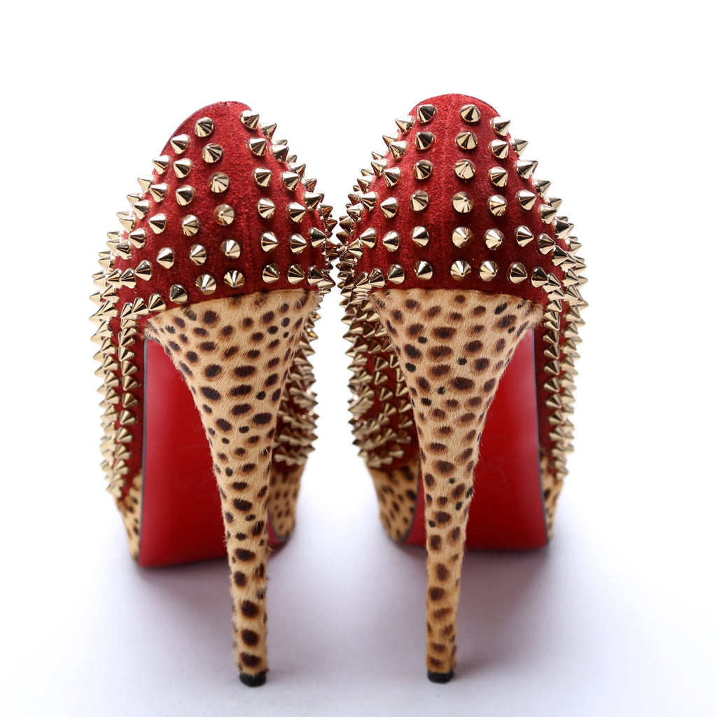 Lady Peep Spikes 150MM Suede/Pony Hair Size 39.5