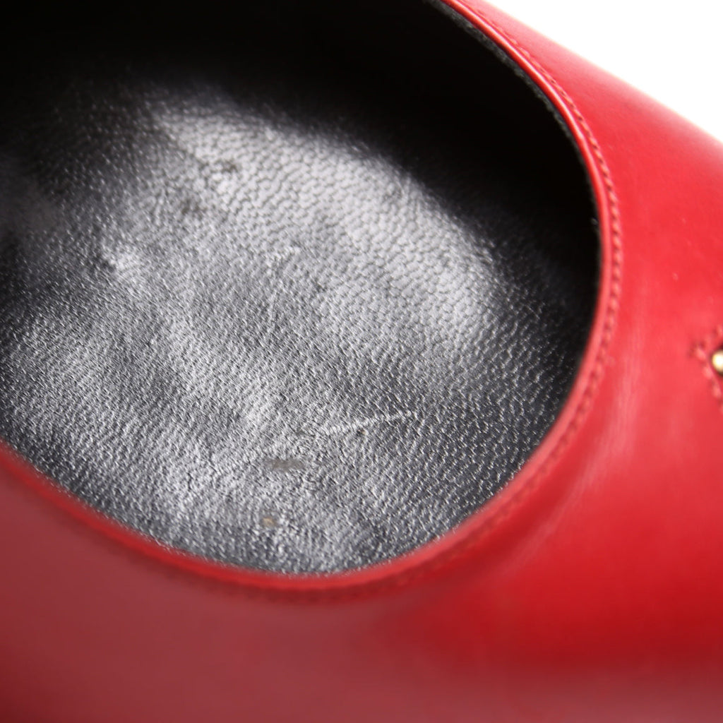 Studded Pointed Toe Pumps Size 40 Red