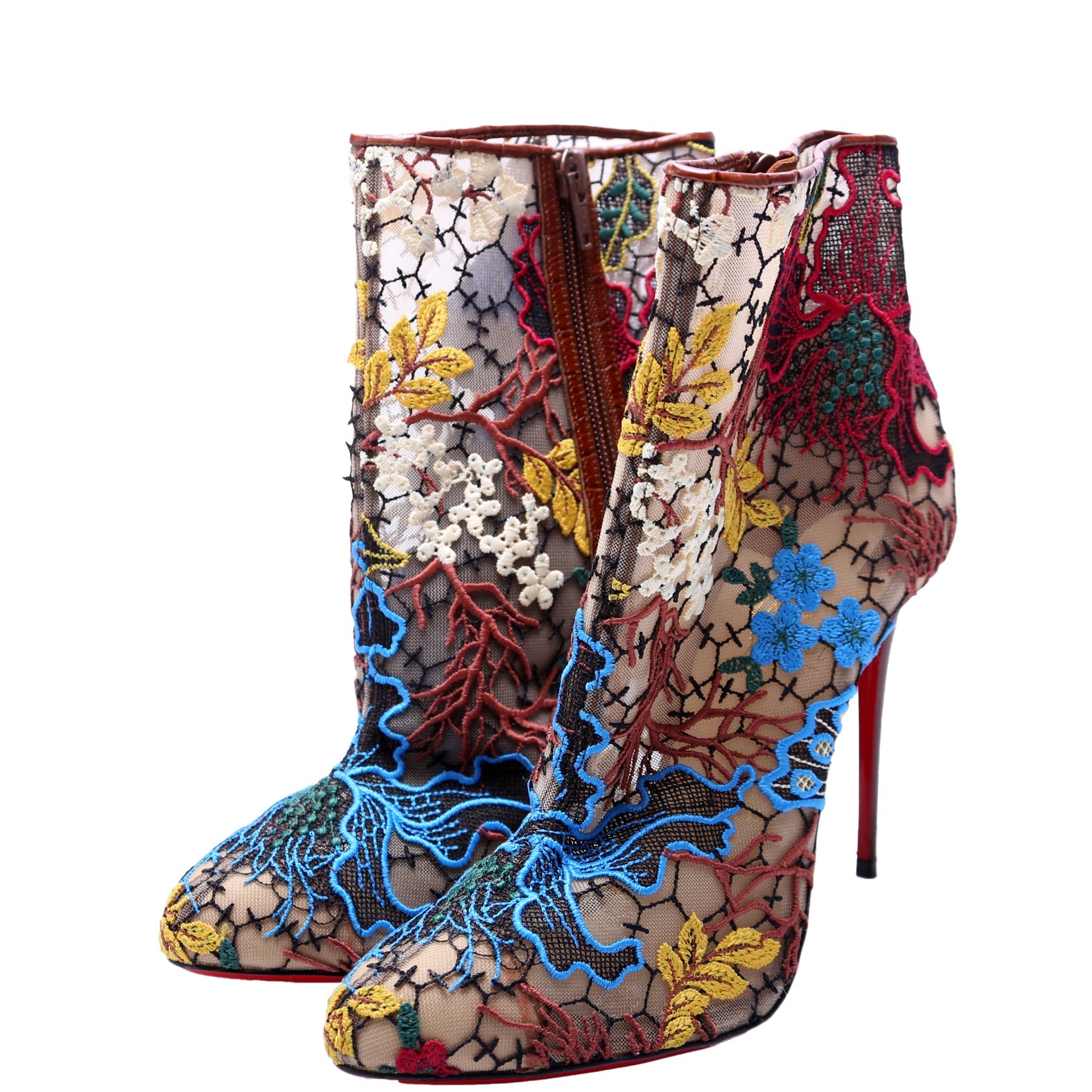 Miss Tennis Mesh Embroidered Booties Size 40