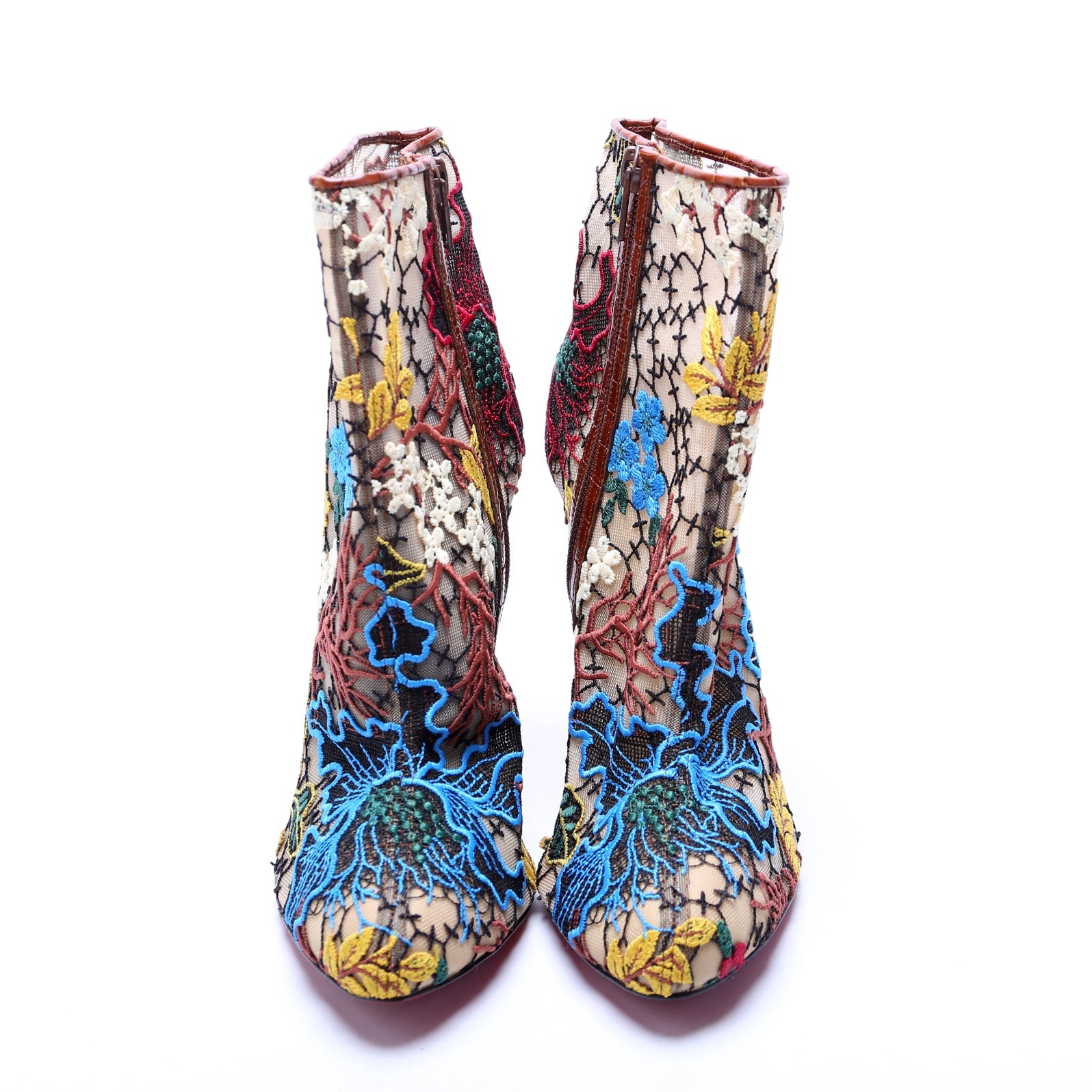 Miss Tennis Mesh Embroidered Booties Size 40