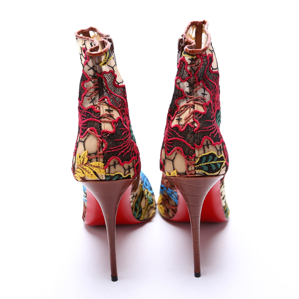 Miss Tennis Mesh Embroidered Booties Size 40