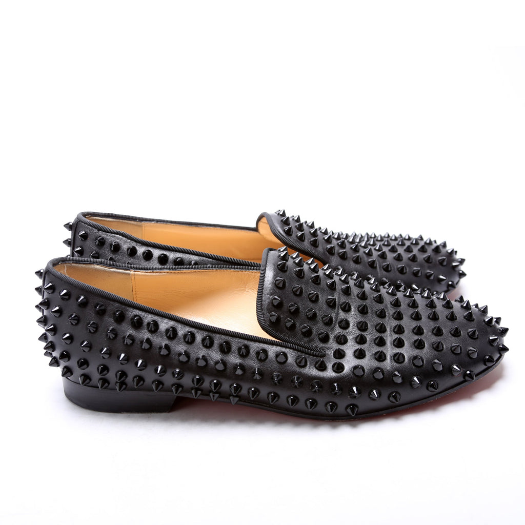 Dandelion Spike Flats Size 39.5 Black
