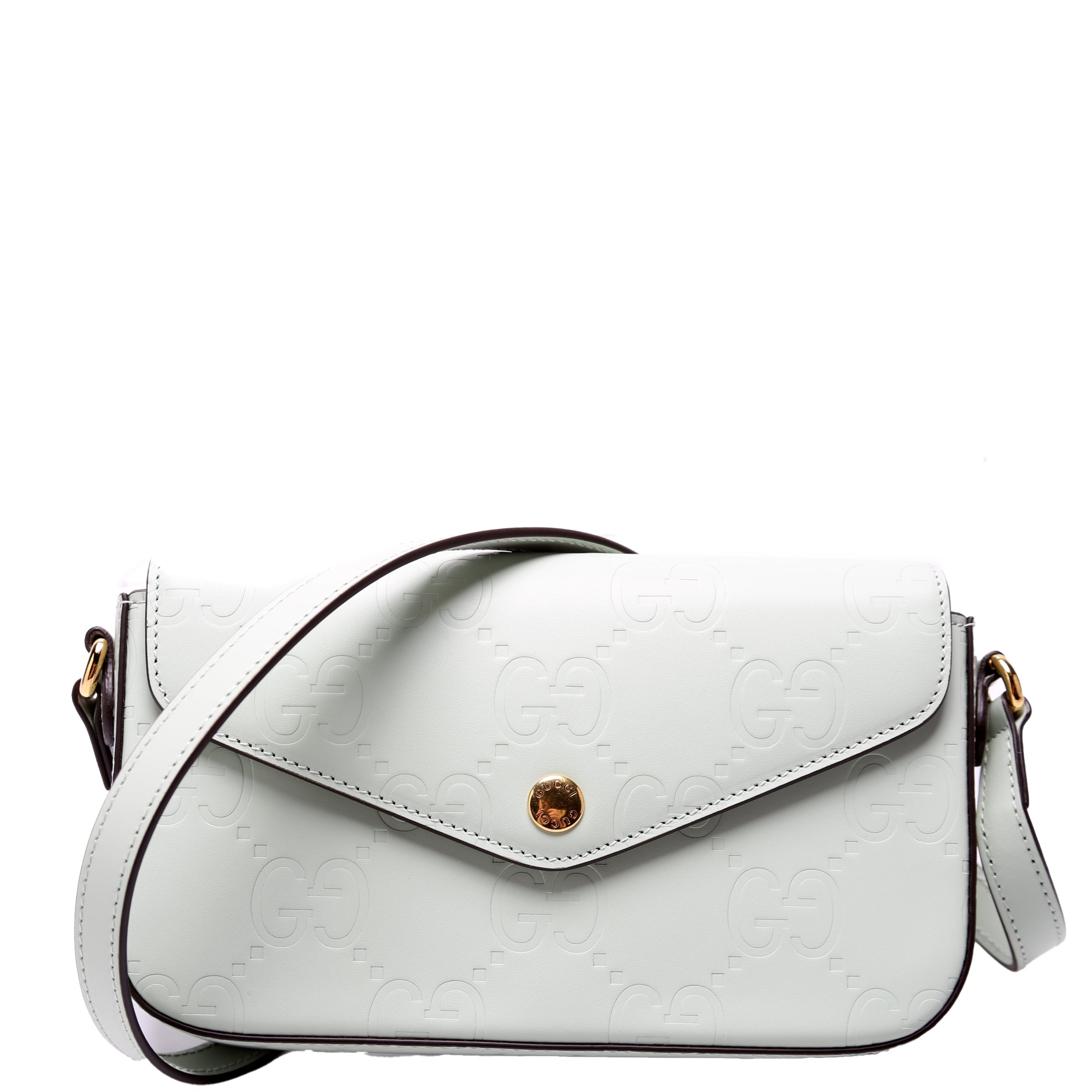 Gucci 772794 GG Leather Super Mini Shoulder Bag Sage