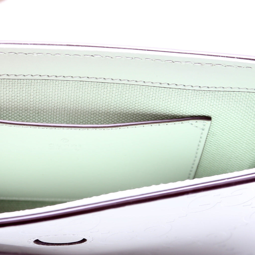 Gucci 772794 GG Leather Super Mini Shoulder Bag Sage