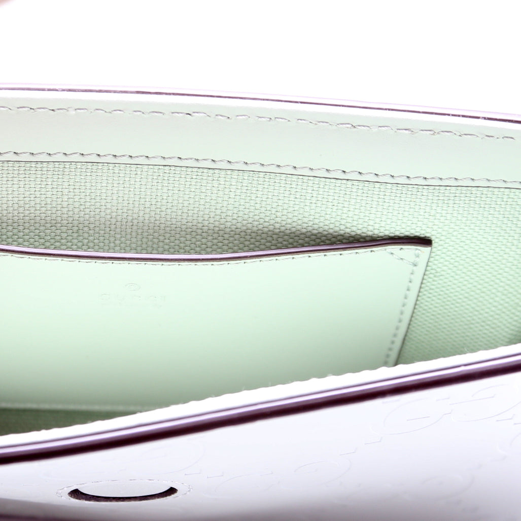 Gucci 772794 GG Leather Super Mini Shoulder Bag Sage