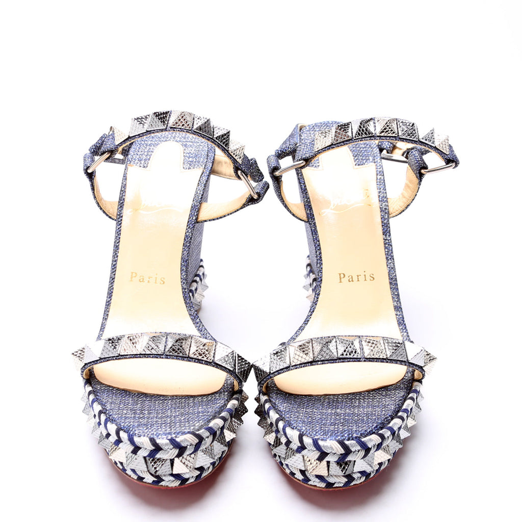 Pyraclou Espadrille Wedges Size 38 Navy