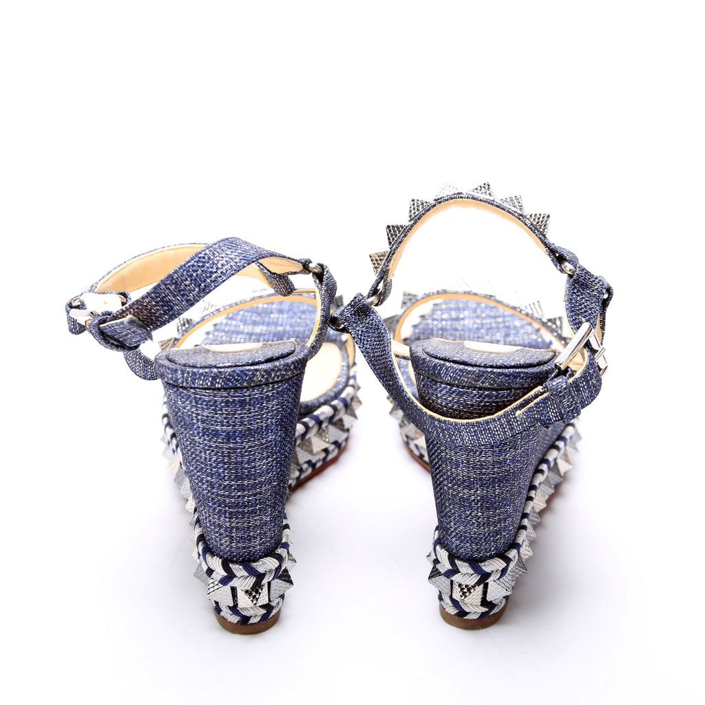 Pyraclou Espadrille Wedges Size 38 Navy