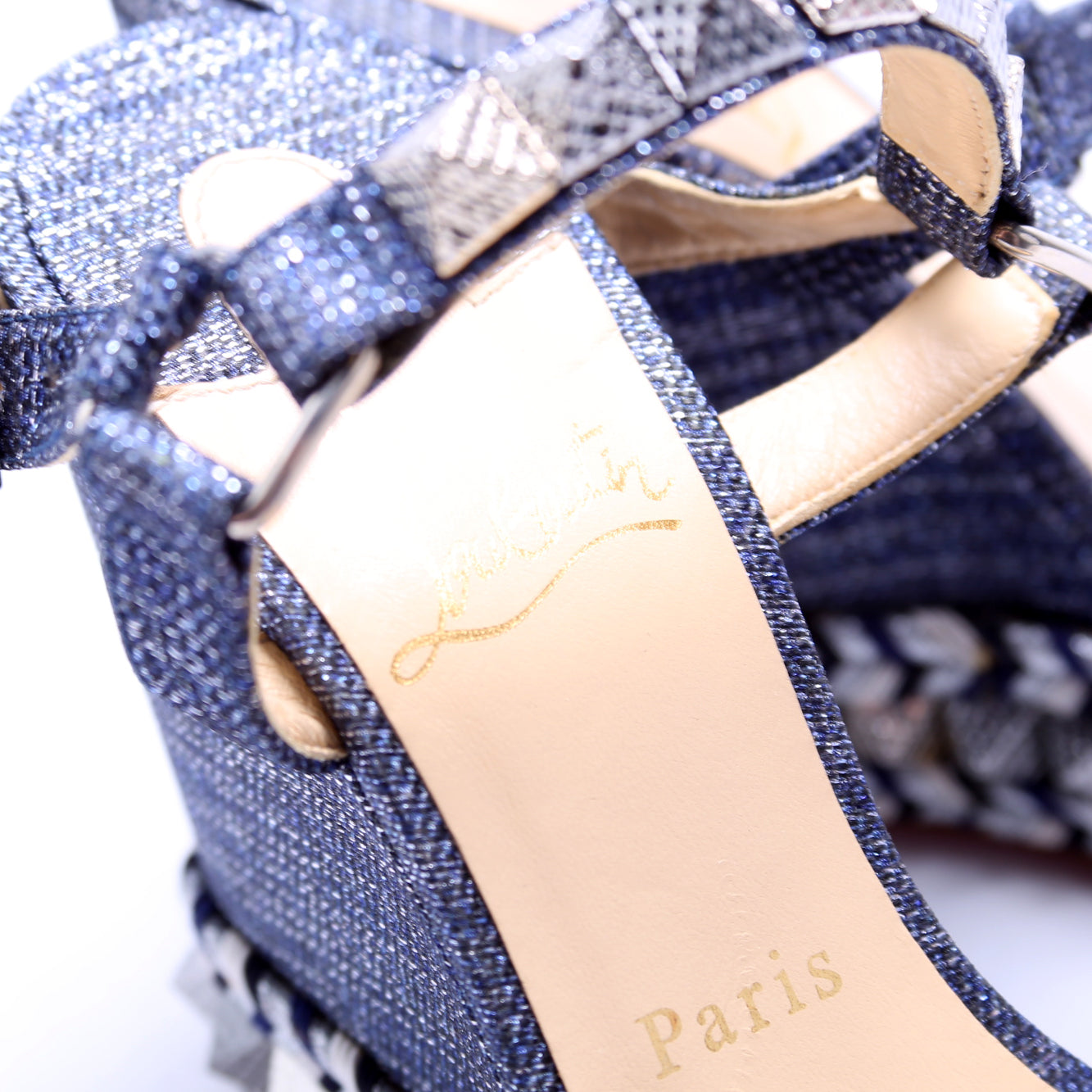 Pyraclou Espadrille Wedges Size 38 Navy
