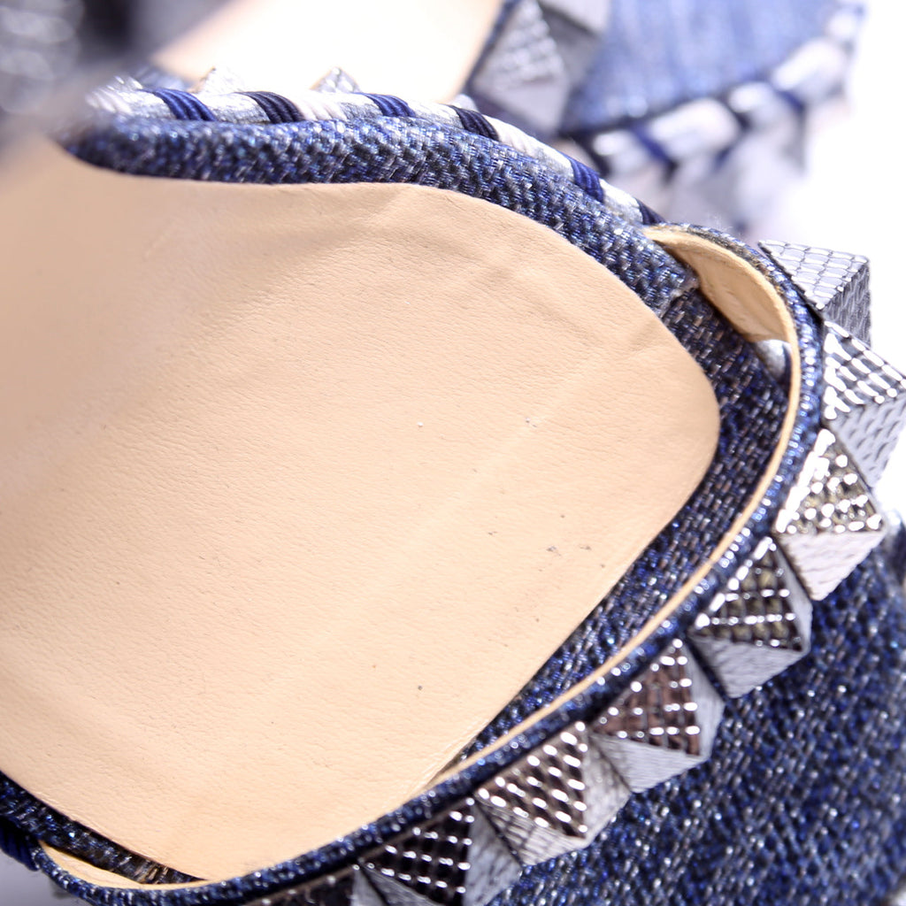 Pyraclou Espadrille Wedges Size 38 Navy
