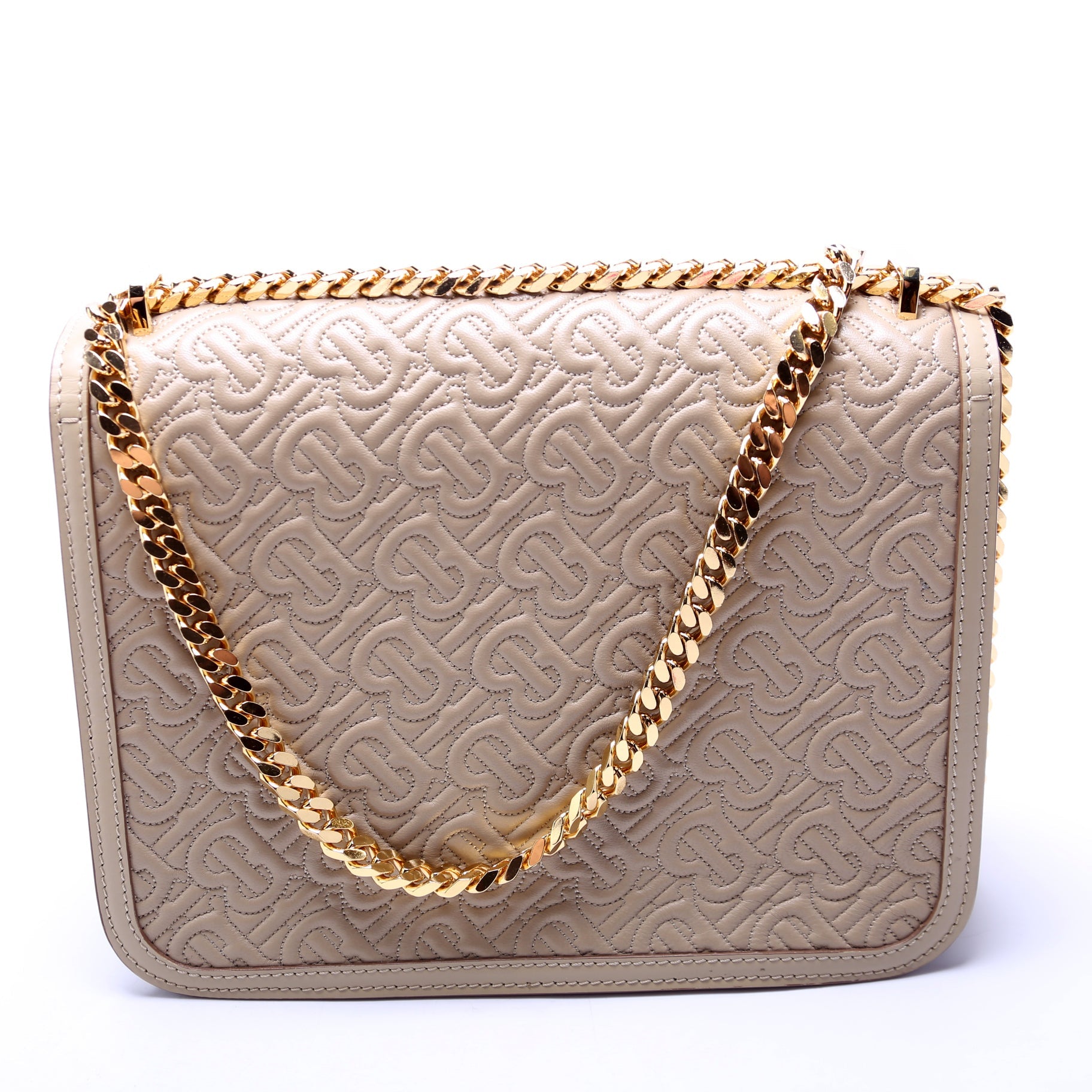 TB Monogram Shoulder Bag Medium Beige
