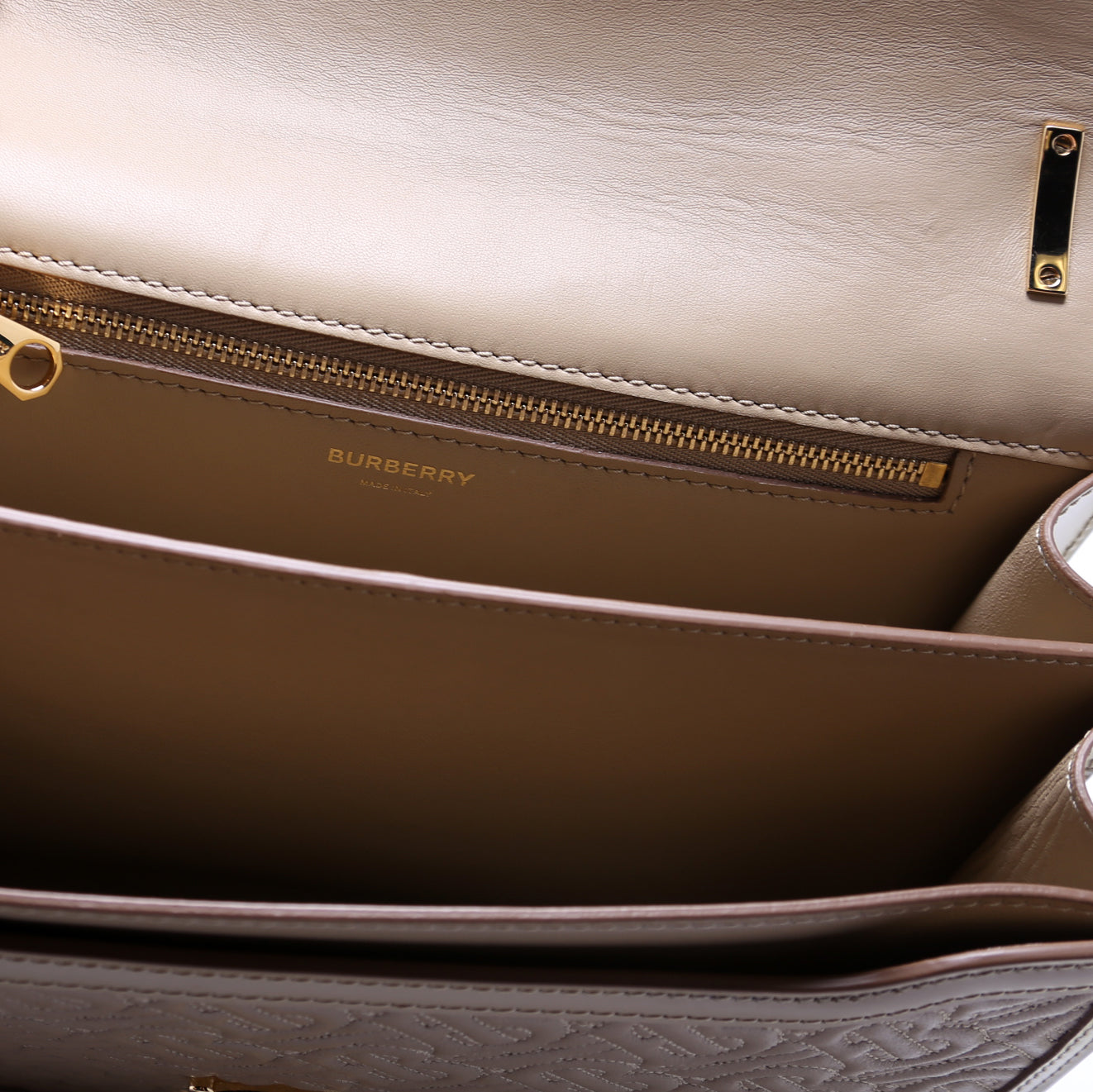 TB Monogram Shoulder Bag Medium Beige