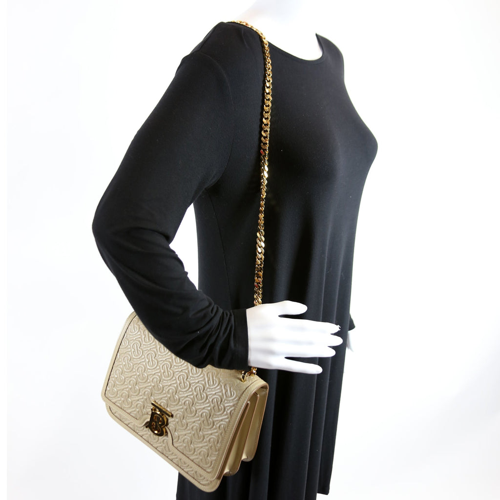 TB Monogram Shoulder Bag Medium Beige