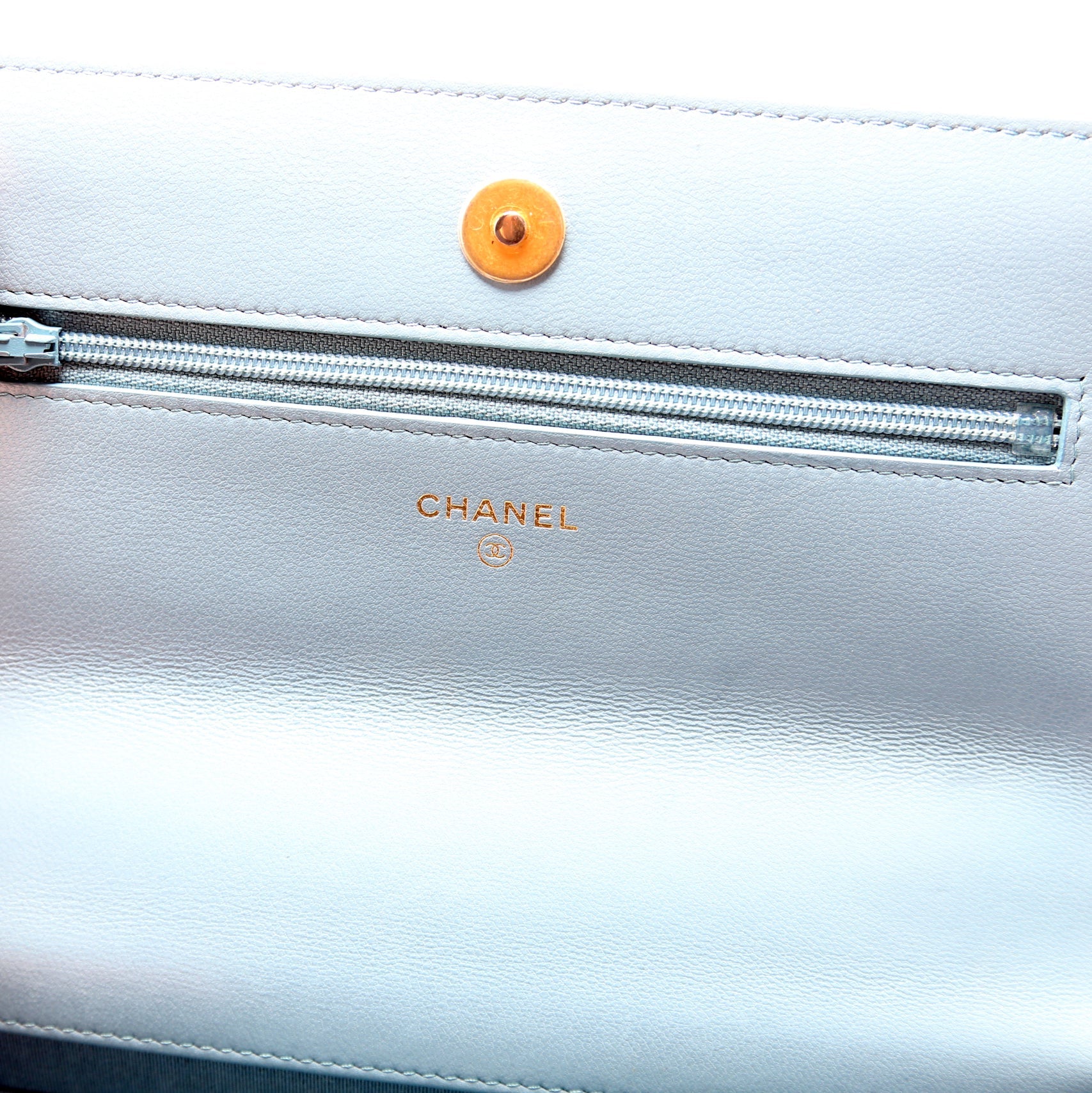 Chanel 19 WOC Quilted Lambskin 29M Blue