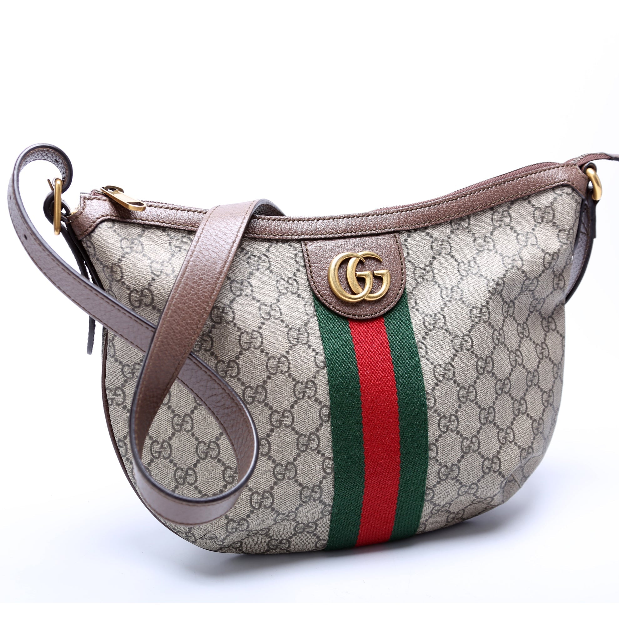 598125 Ophidia GG Supreme Small Shoulder Bag Brown