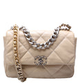 Quilted Goatskin 19 Large 32+M Beige