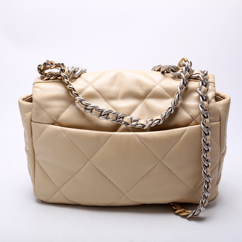 Quilted Goatskin 19 Large 32+M Beige