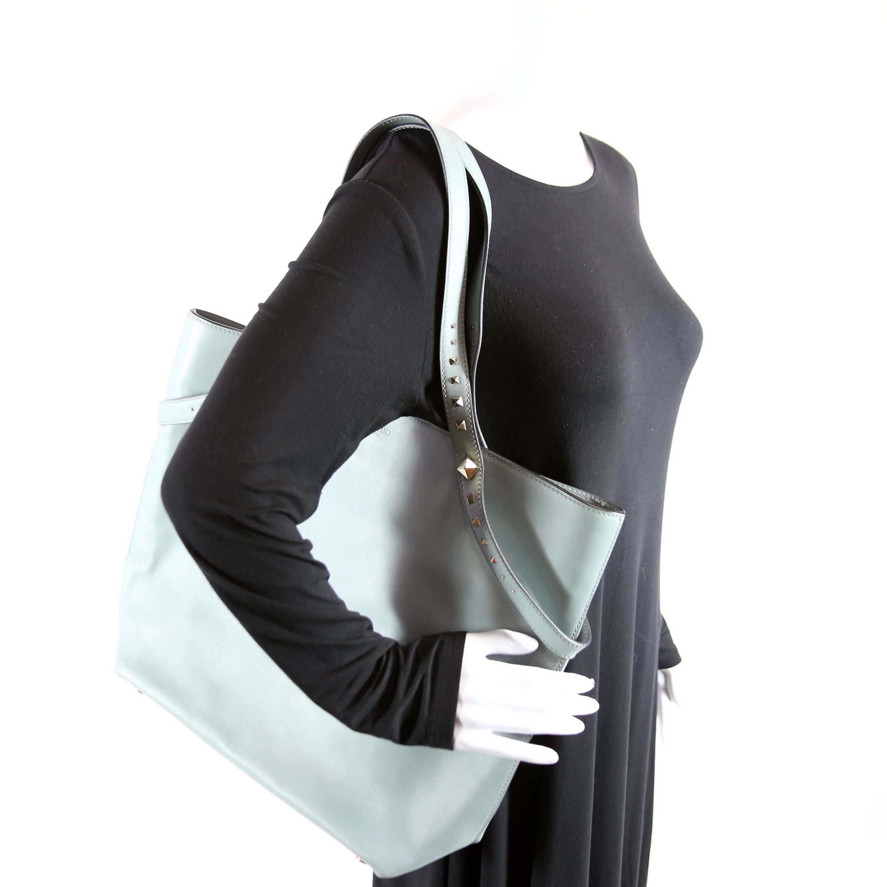 Lovestud Leather Tote Blue