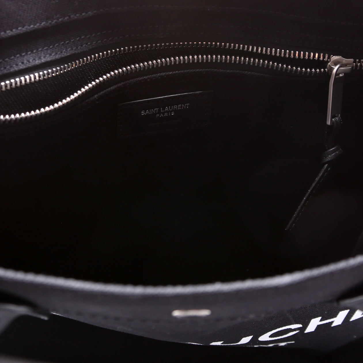 SAINT LAURENT Rive Gauche Vertical Tote Bag Black