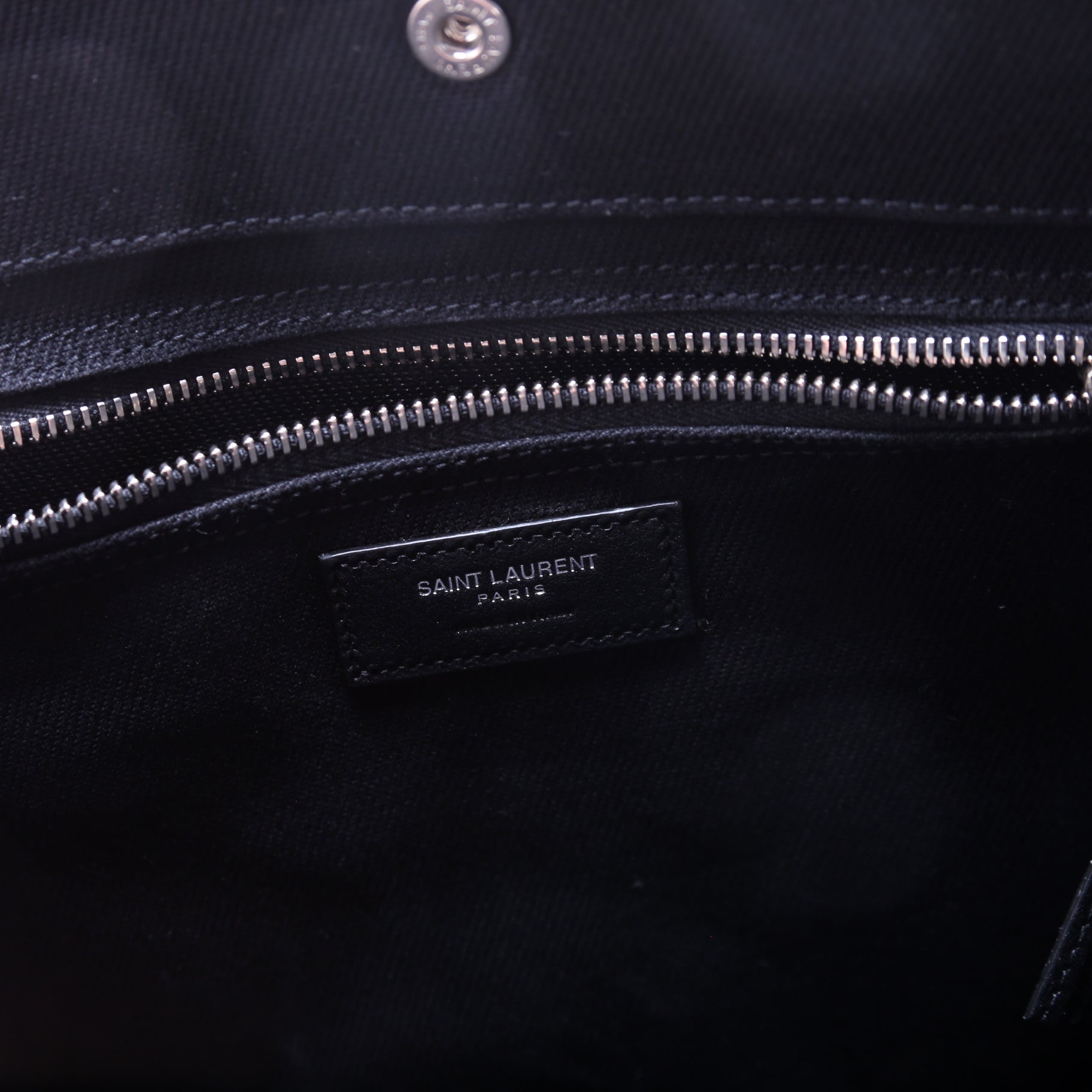 SAINT LAURENT Rive Gauche Vertical Tote Bag Black
