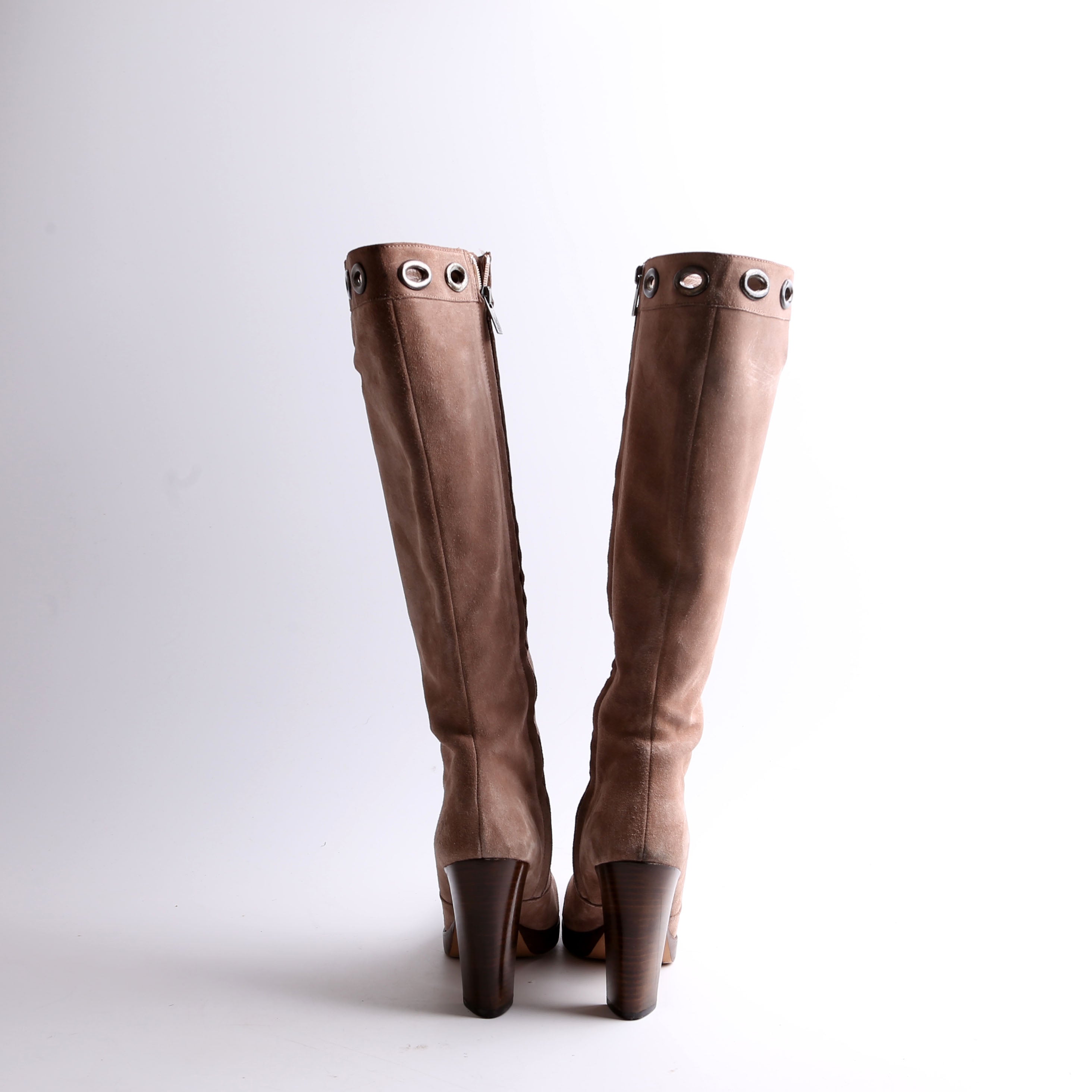 SAINT LAURENT Knee High Suede Boots Size 38