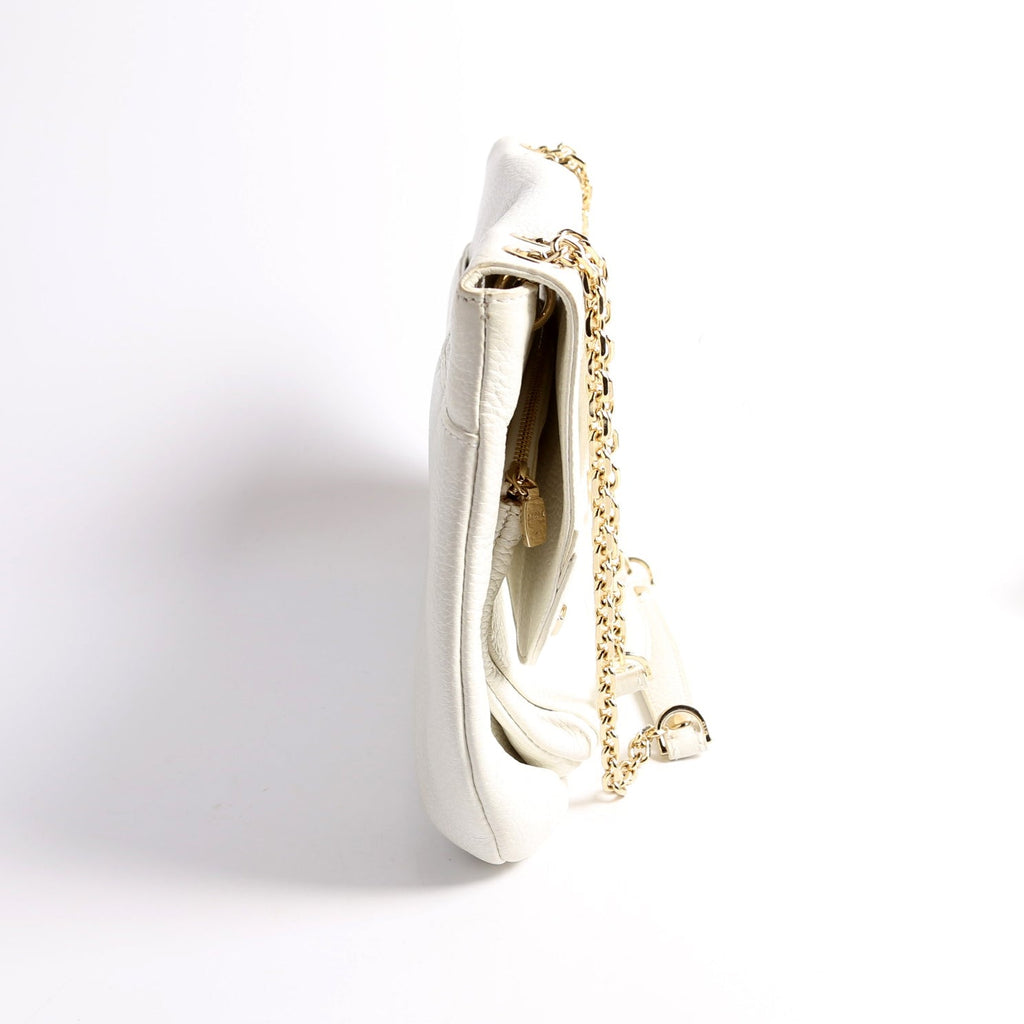 Studded Chain Shoulder Bag White