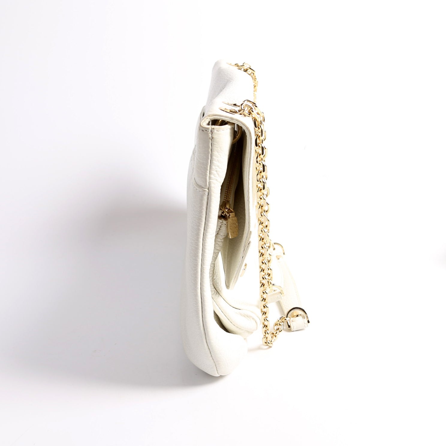 Studded Chain Shoulder Bag White