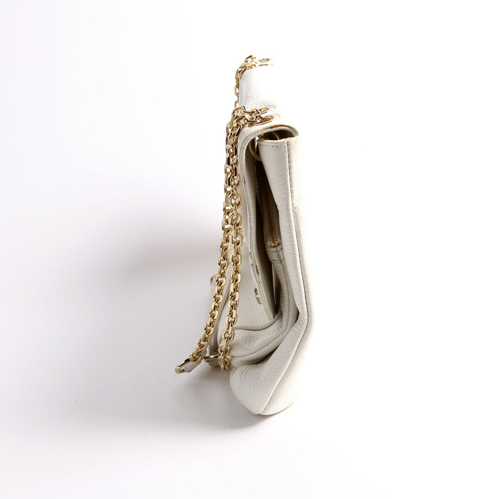 Studded Chain Shoulder Bag White