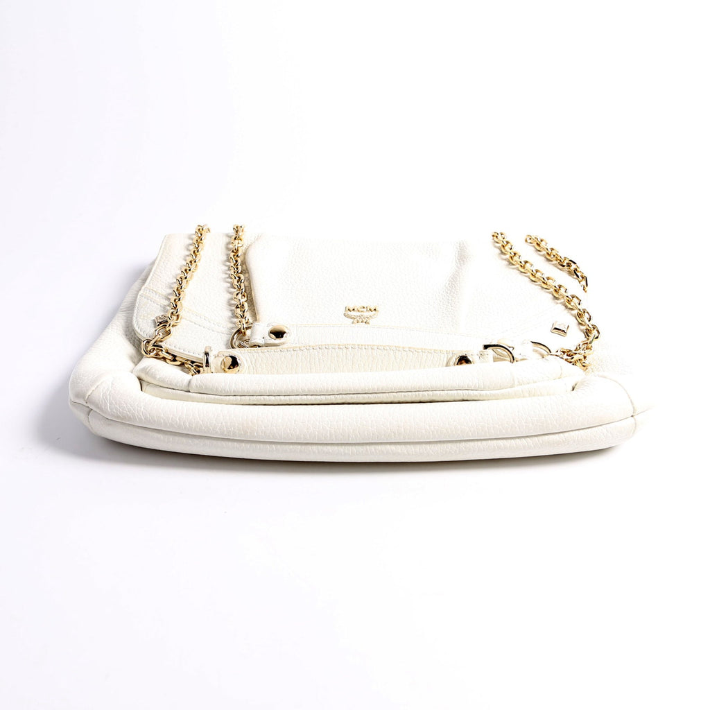 Studded Chain Shoulder Bag White