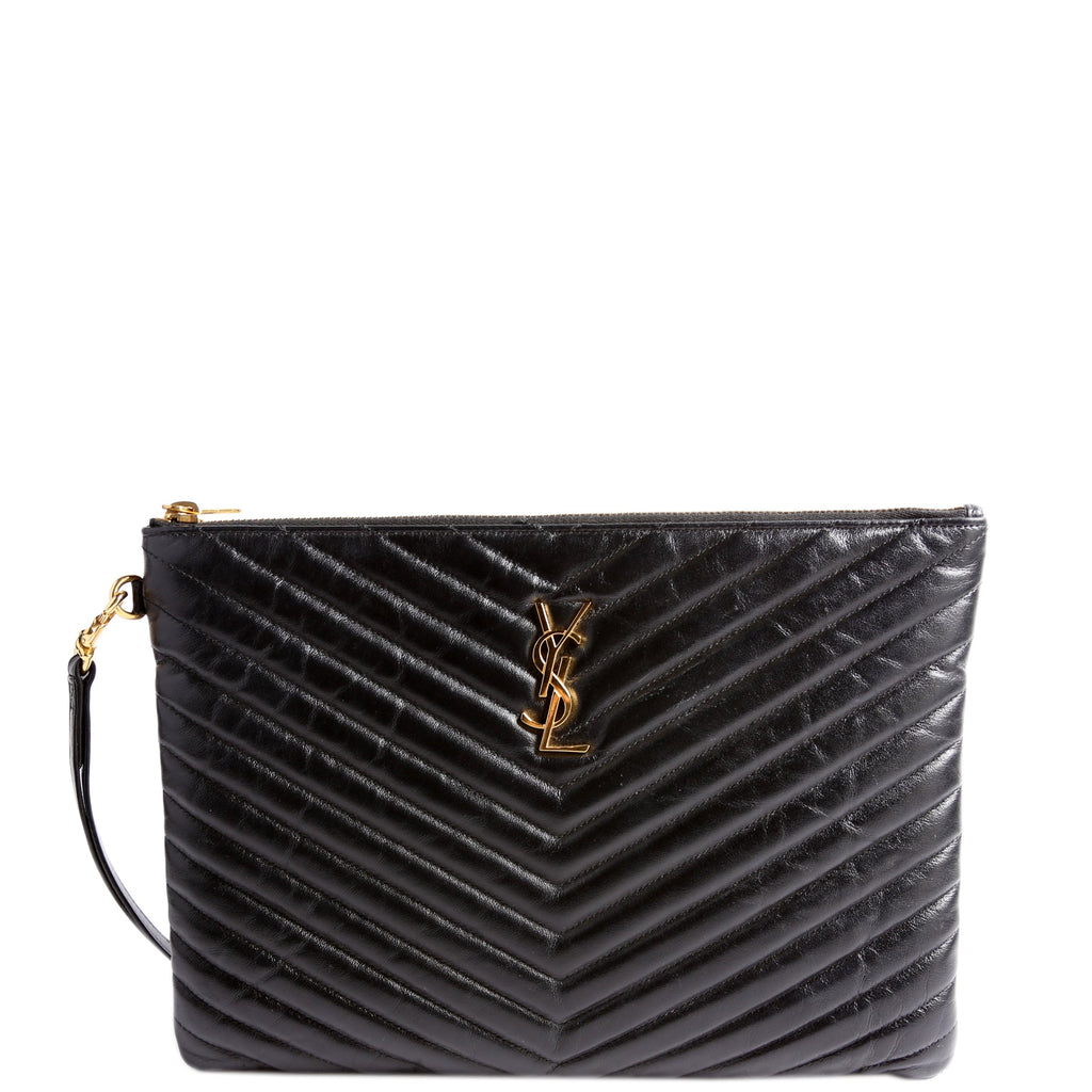 559193 A5 Matelasse Pouch Black