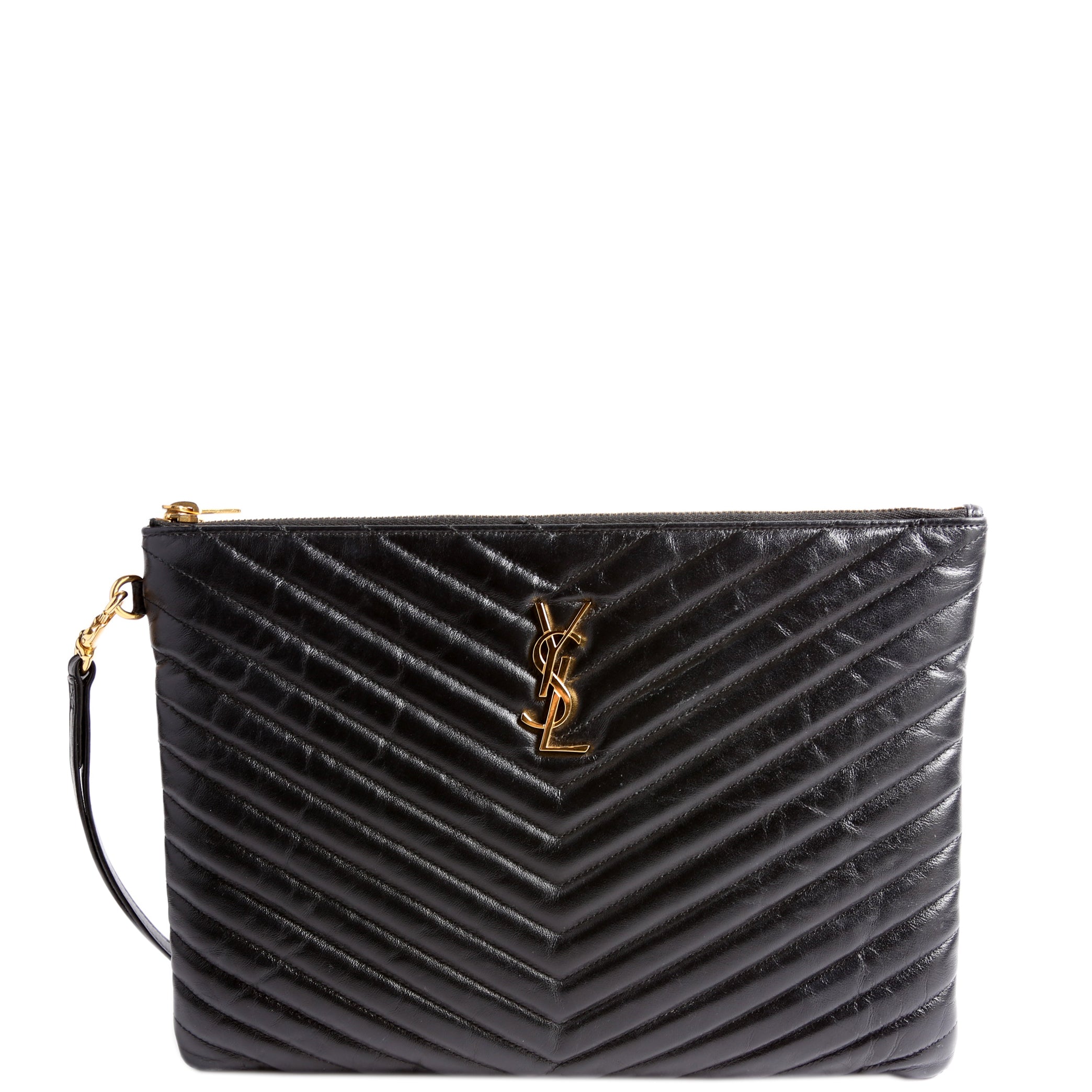 559193 A5 Matelasse Pouch Black