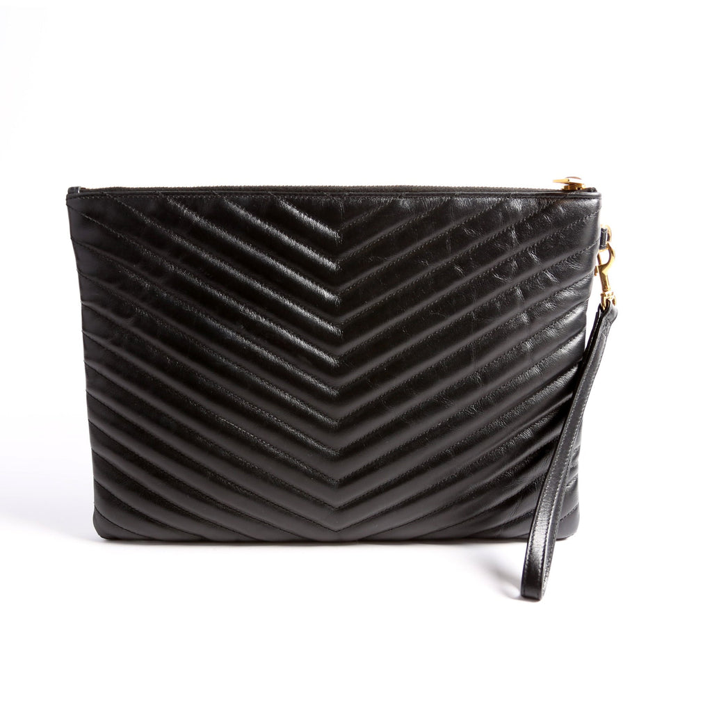 559193 A5 Matelasse Pouch Black