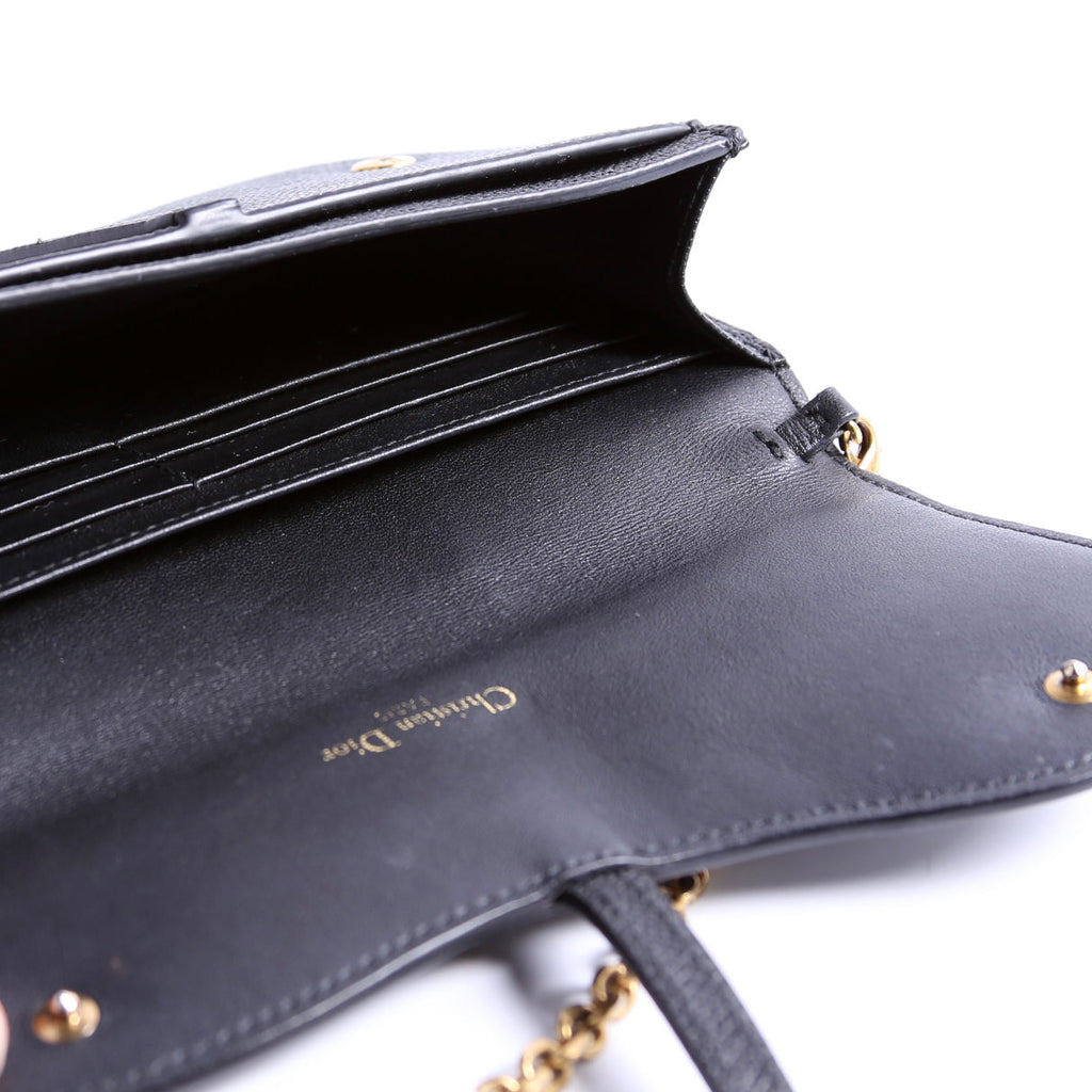 Saddle Pouch W/Chain Small Calfskin Black