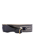 Dior Embroidered Wide Canvas Waist Belt 85/34 Navy/Beige