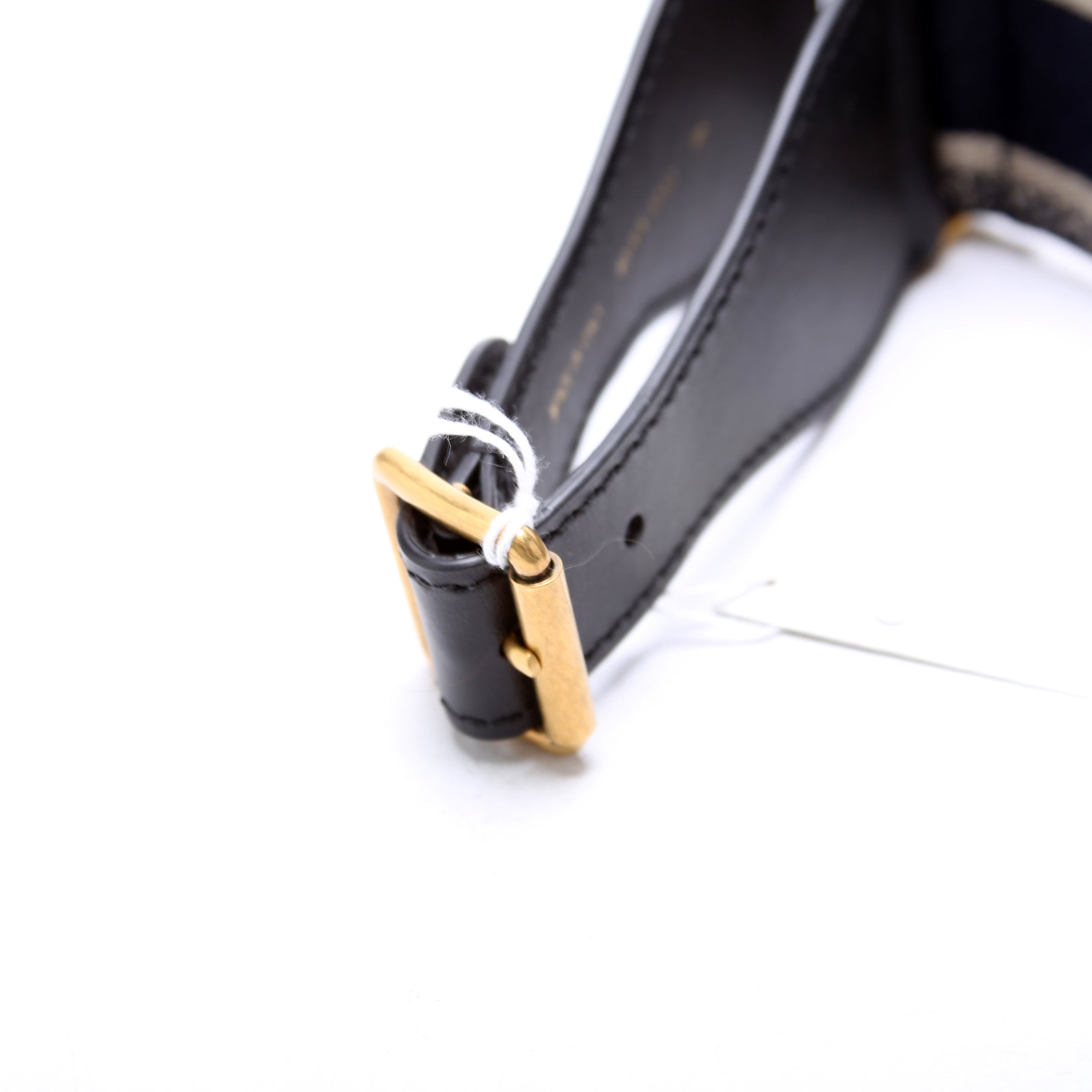 Dior Embroidered Wide Canvas Waist Belt 85/34 Navy/Beige