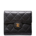 Classic Compact Flap Wallet Caviar 25M Black