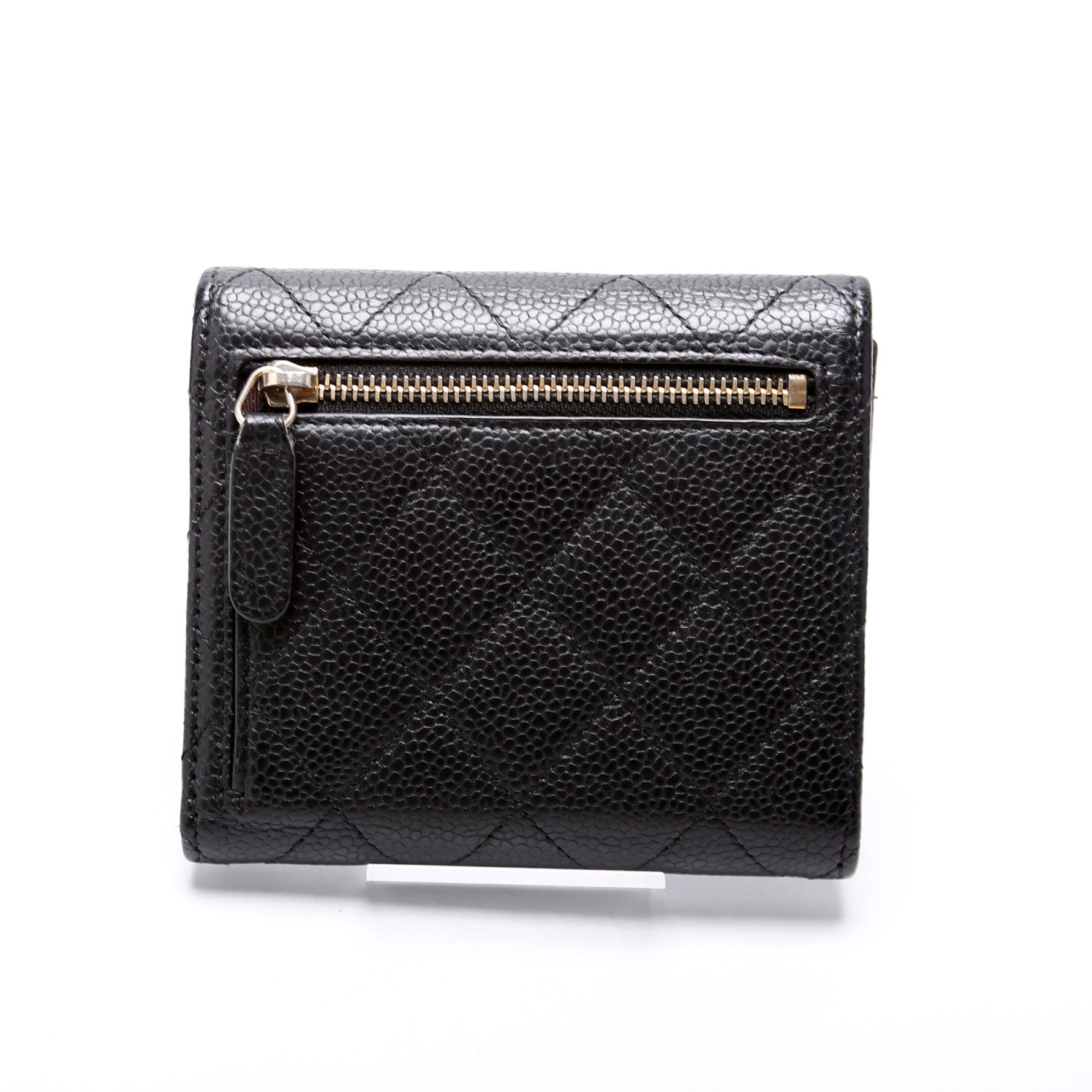 Classic Compact Flap Wallet Caviar 25M Black