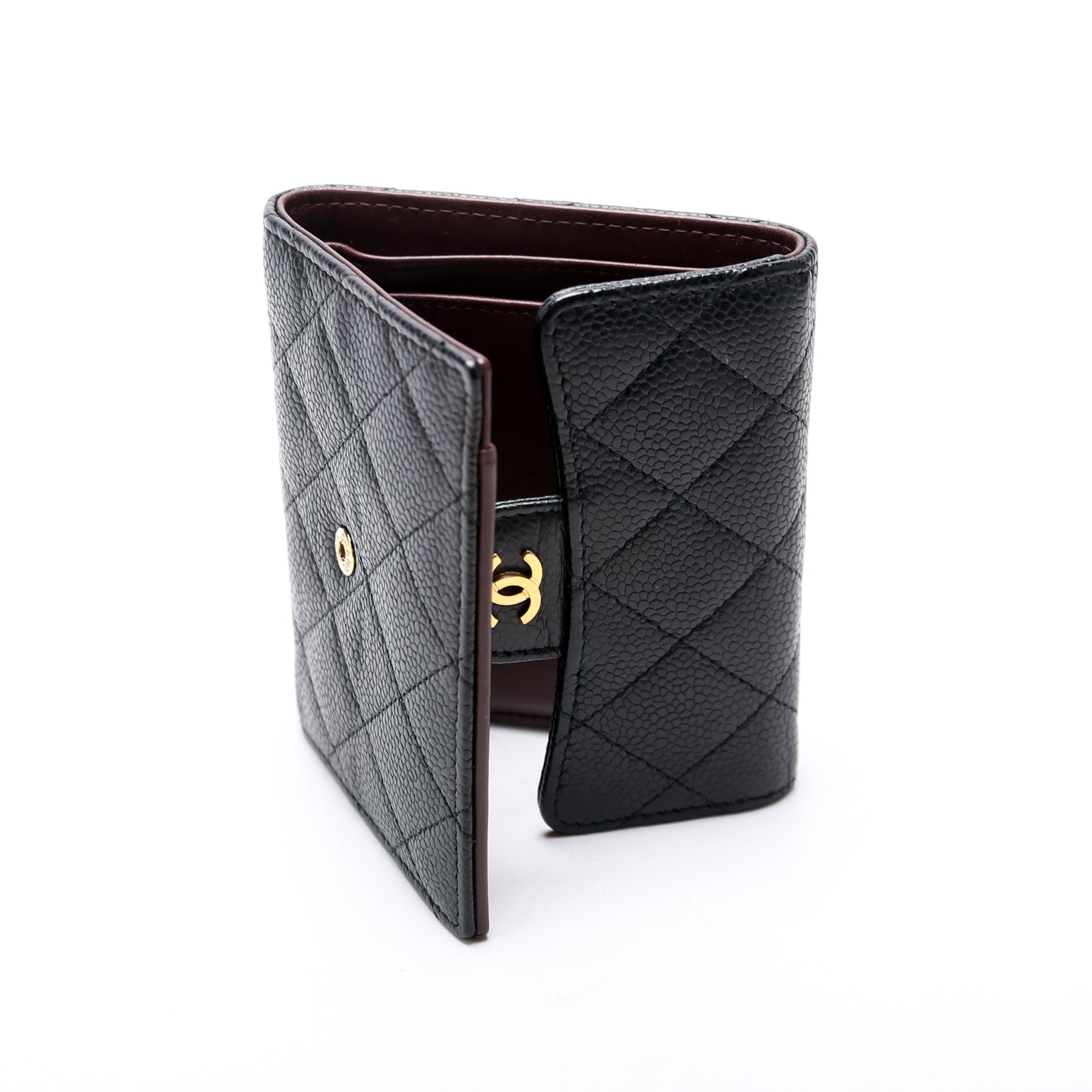 Classic Compact Flap Wallet Caviar 25M Black