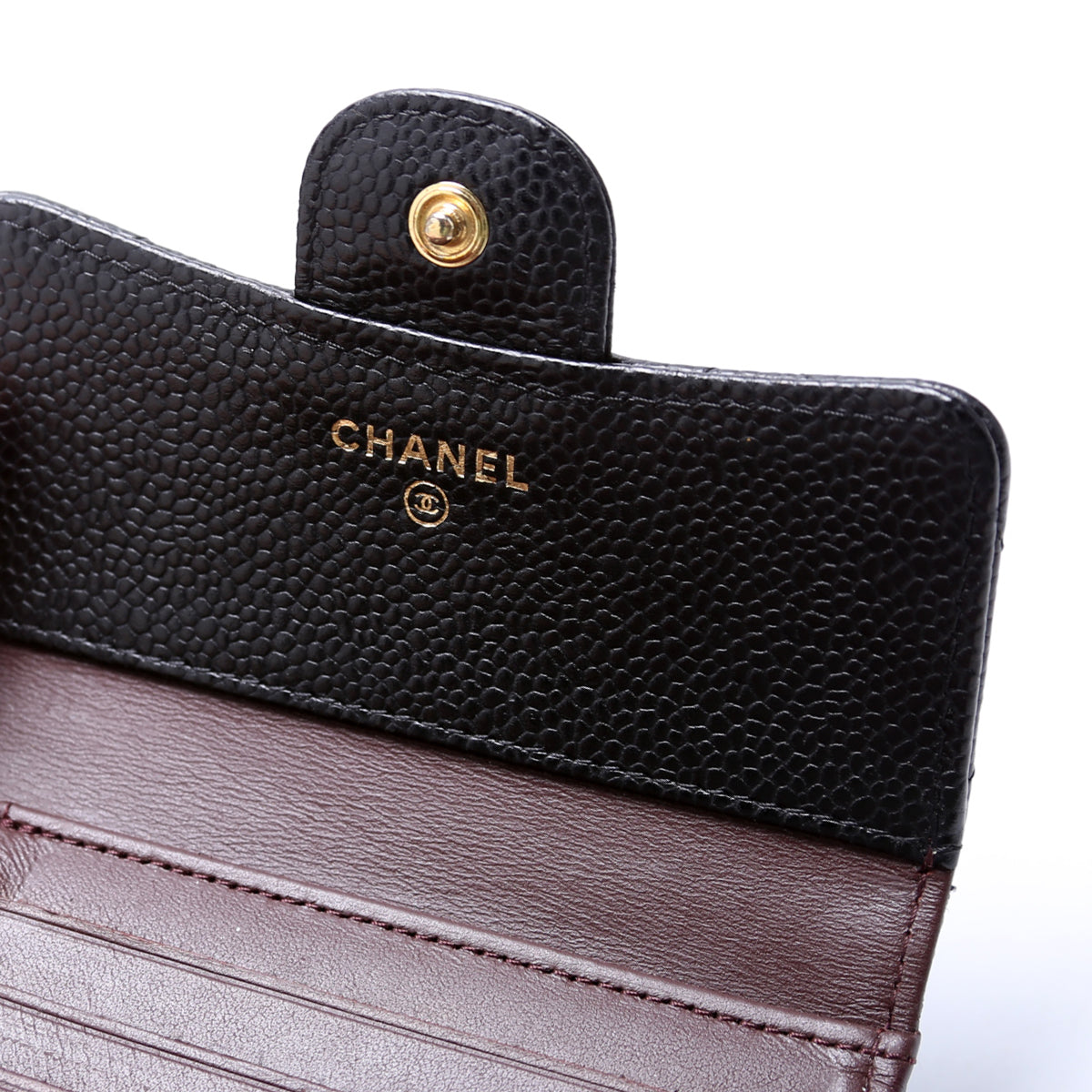 Classic Compact Flap Wallet Caviar 25M Black