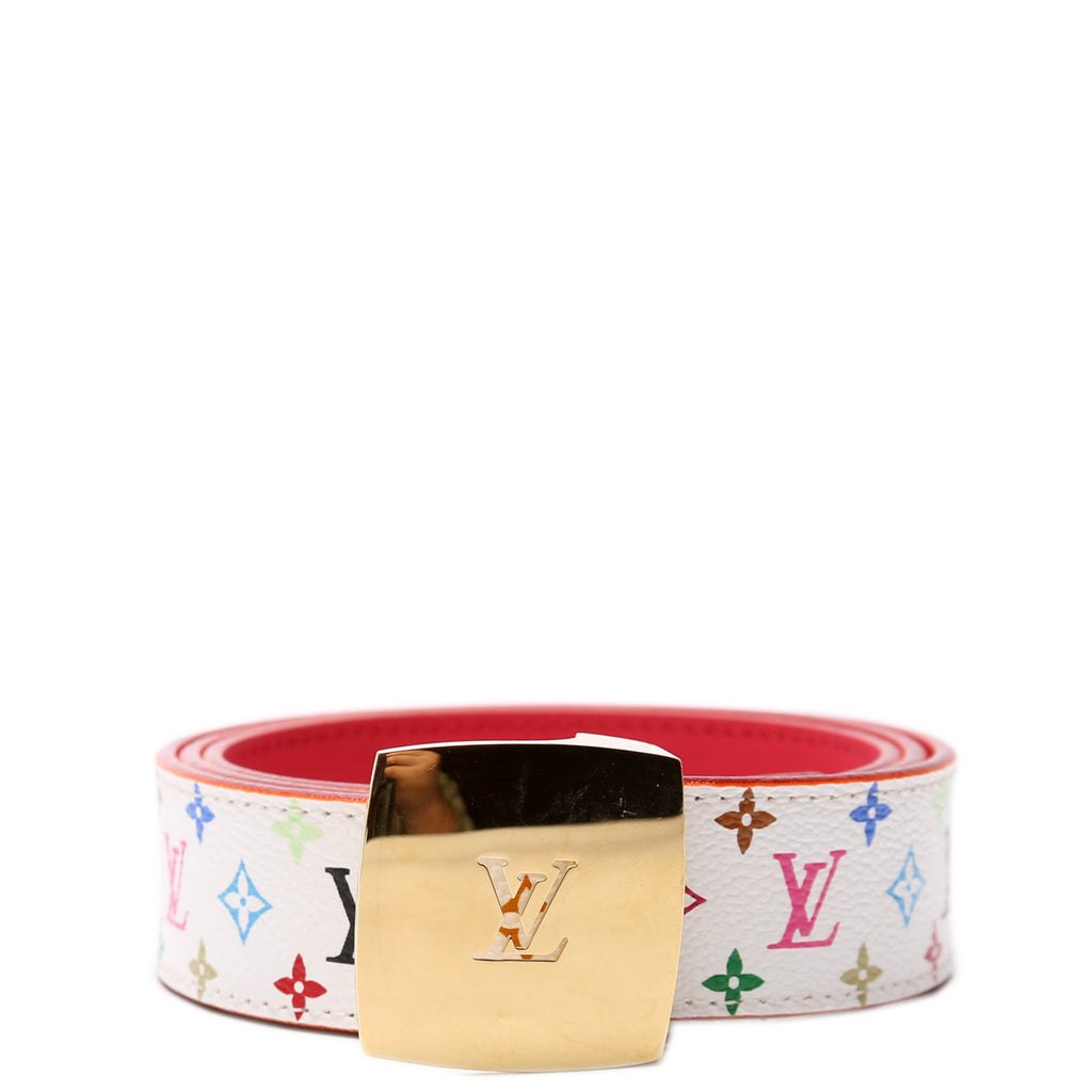 Ceinture Multicolor Monogram 30MM Belt Size 85/34 White/Pink