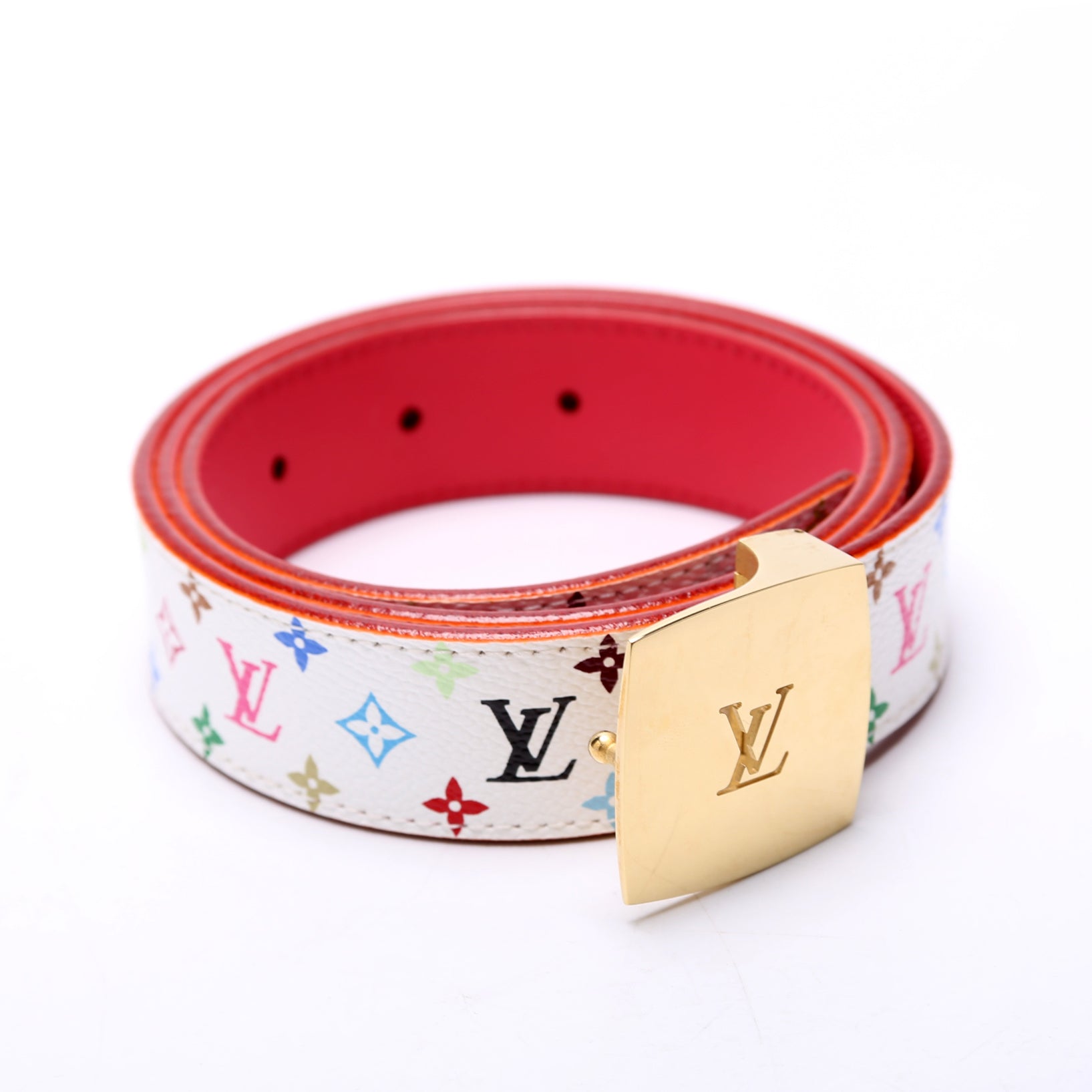 Ceinture Multicolor Monogram 30MM Belt Size 85/34 White/Pink